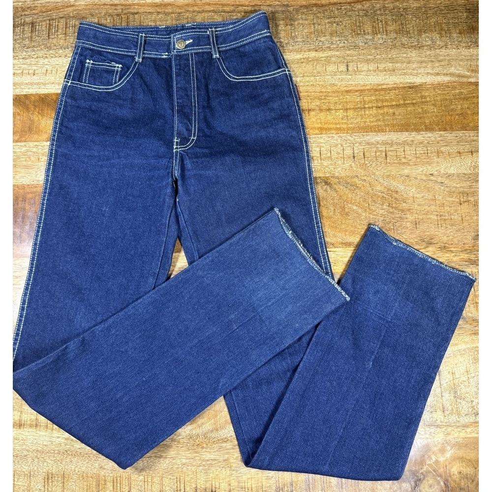 Vintage Jordache Jeans 29x44 Made In Hong Kong Dark Wash High Rise USA 80s